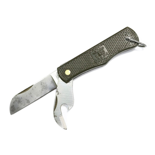 Italian military folding pocket knife with tin opener