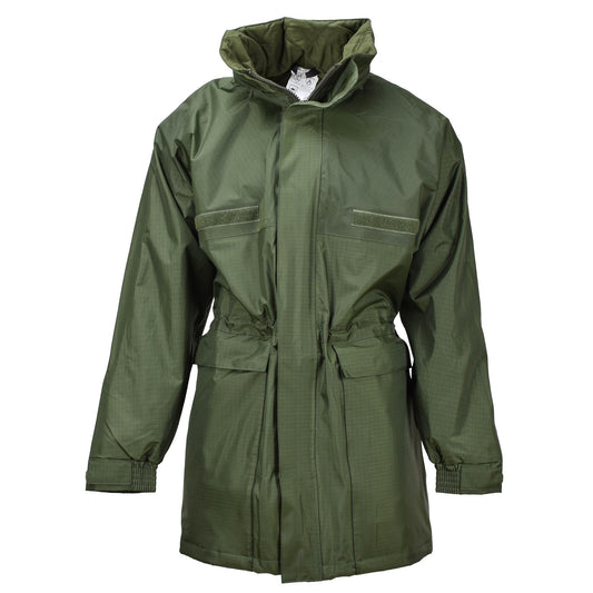 Belgian army waterproof long jacket Olive