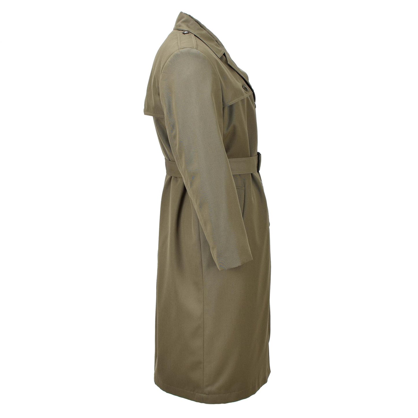 Italian army women's long coat with lining and belt