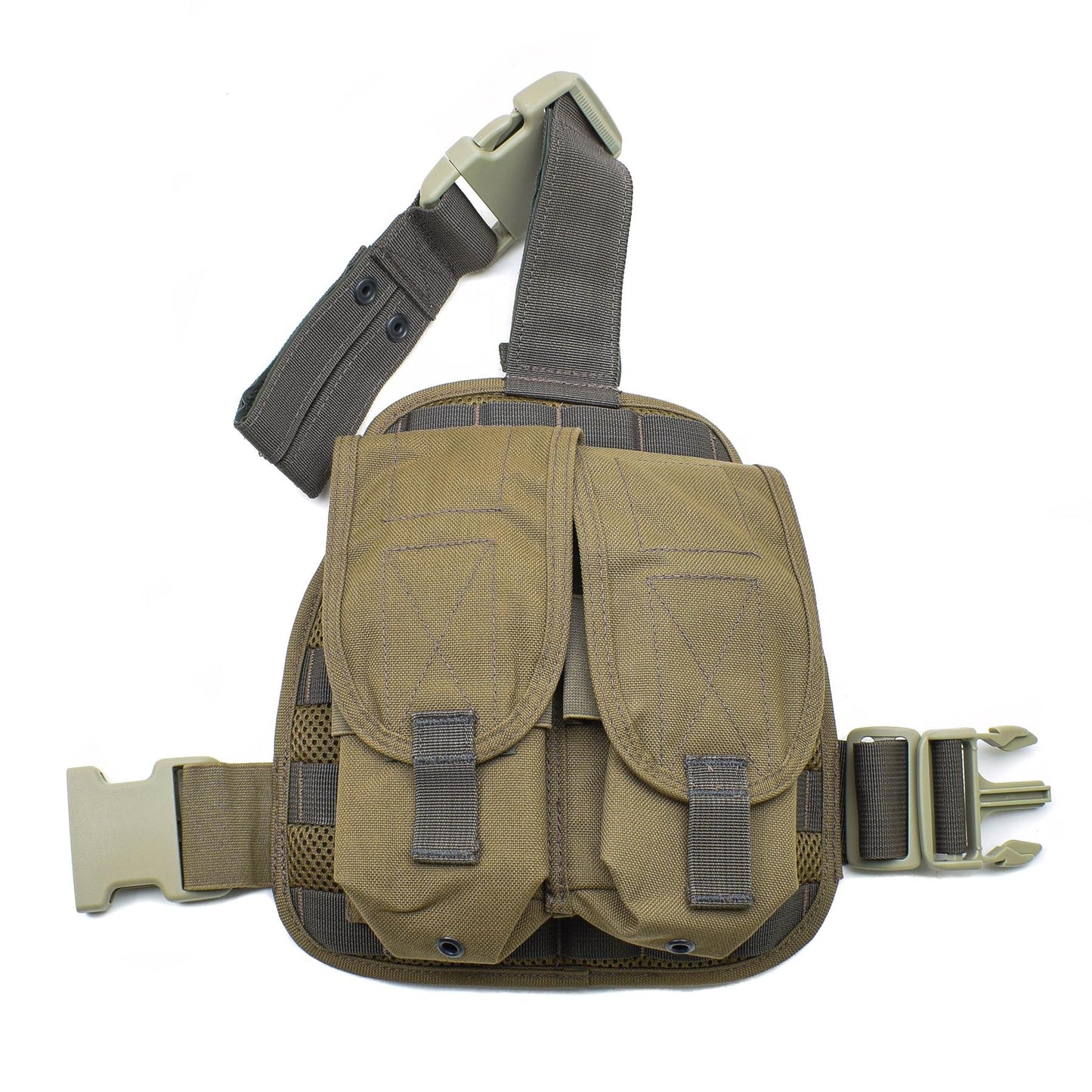 Dutch army modular leg brace with two magazine pouches