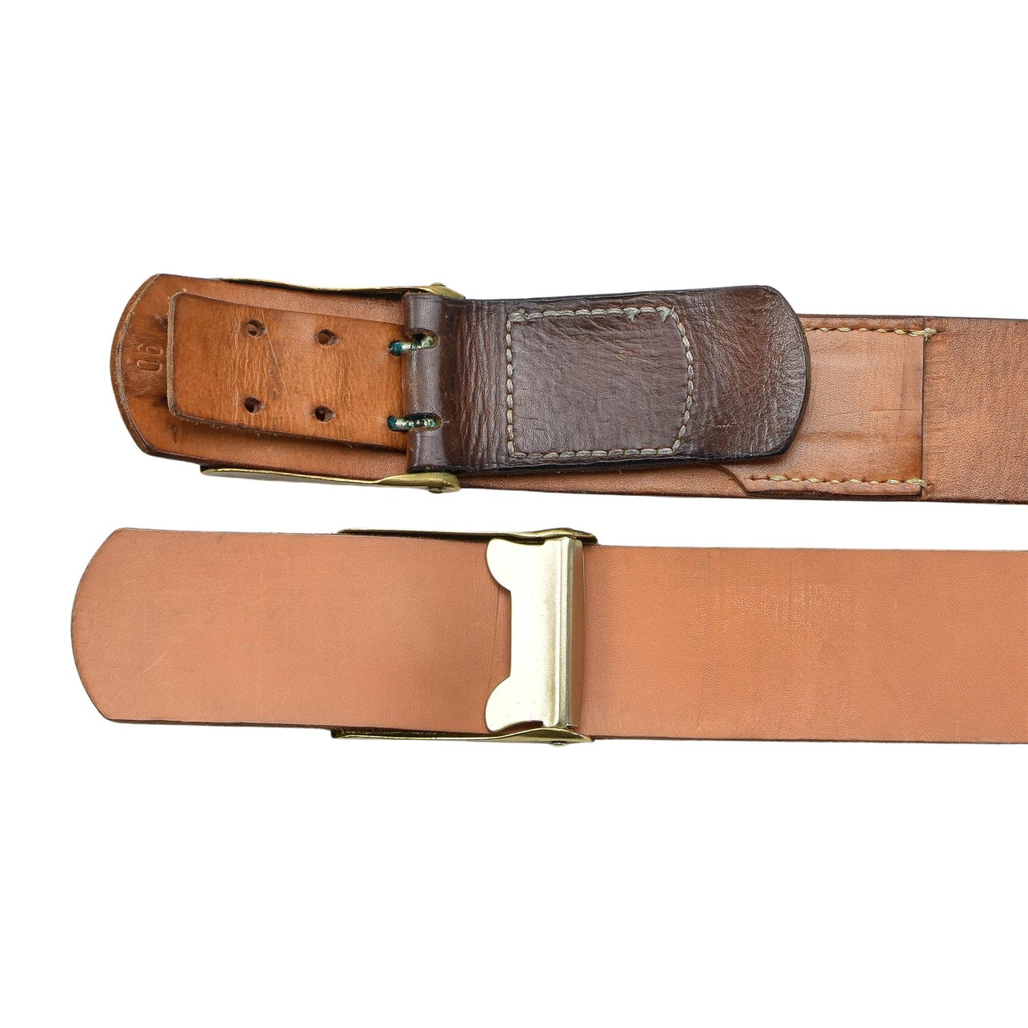 German Army Navy Leather Belt with Buckle