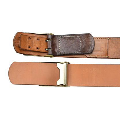 German Army Navy Leather Belt with Buckle