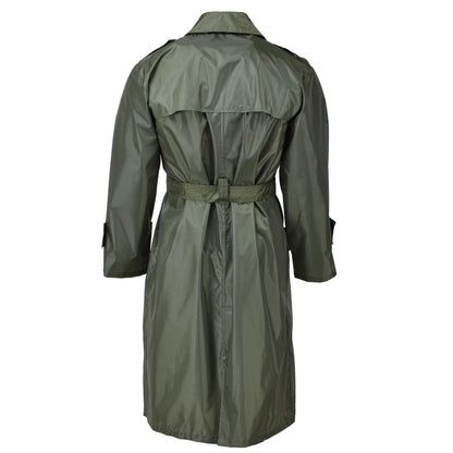 French army long raincoat in olive color