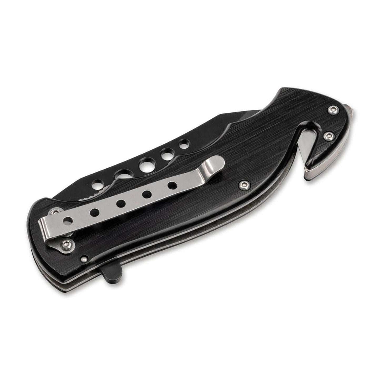 BOKER special forces utility pocket knife folding compact aluminum handle black