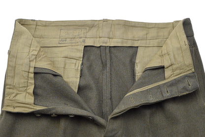 Italian Army Casual Pants Wool Olive