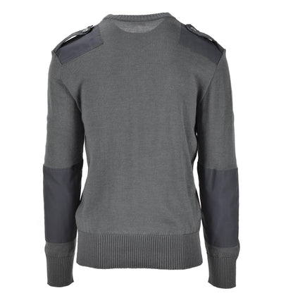 Austrian army commando V-neck sweater, gray