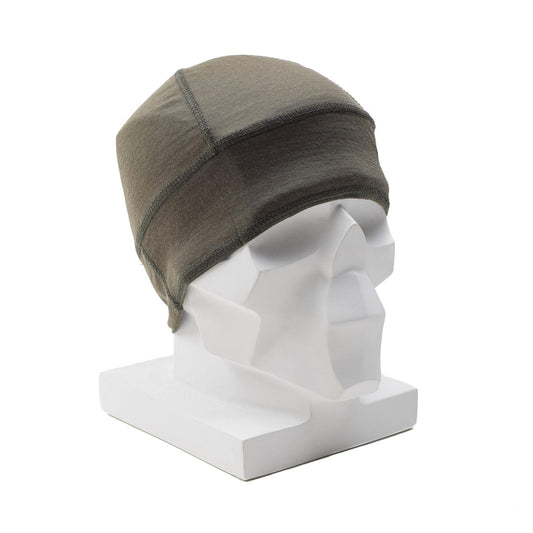 Blochl merino wool beanie hat in olive color