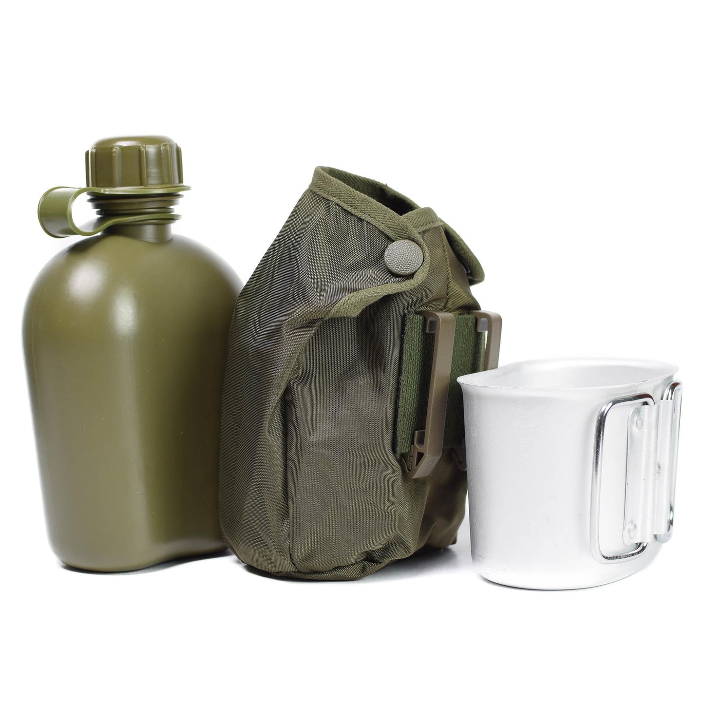 Austrian Army drinking and cup set with case Olive