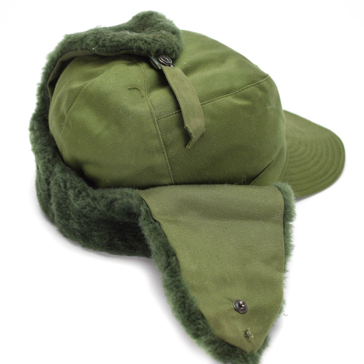 Swedish military vintage winter cap with beak