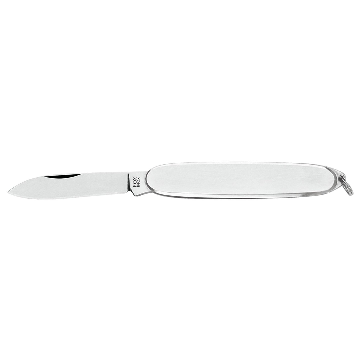 Fox Knives GENTLEMAN 221/1 fiksuotas peilis iš AISI 420C plieno su minimalistiniu dizainu ir žiedeliu patogiam nešiojimui.