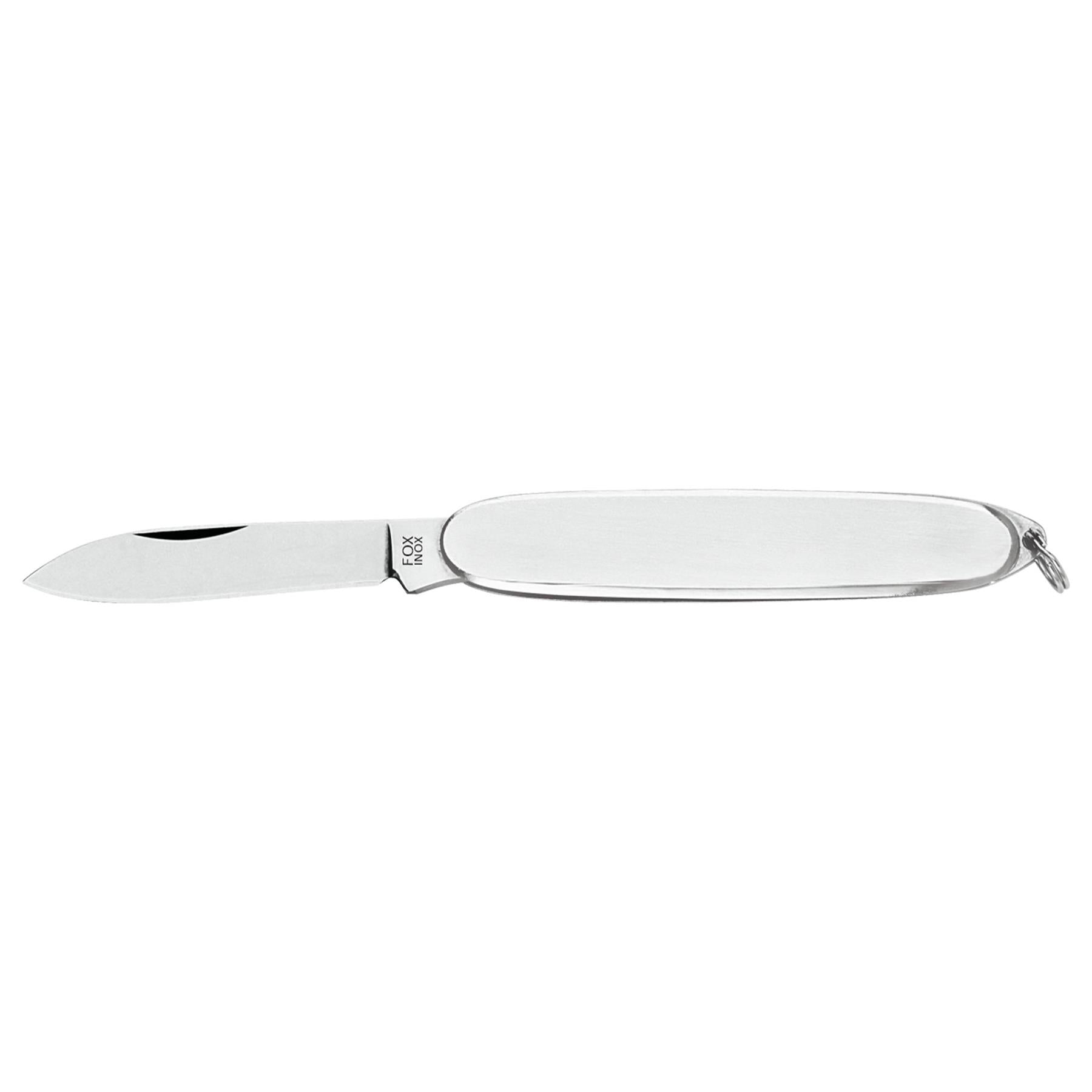 Fox Knives GENTLEMAN 221/1 fiksuotas peilis iš AISI 420C plieno su minimalistiniu dizainu ir žiedeliu patogiam nešiojimui.