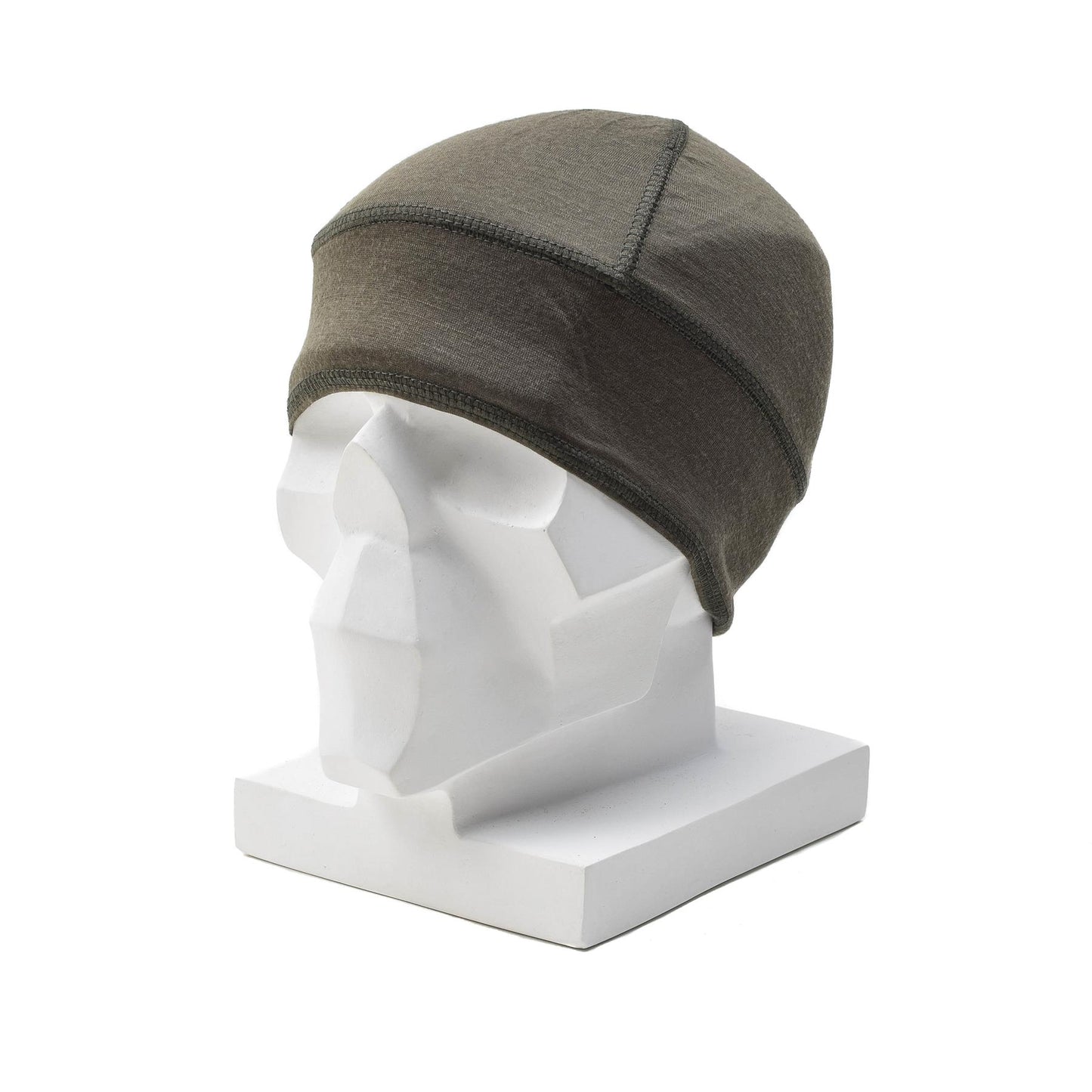 Blochl merino wool beanie hat in olive color