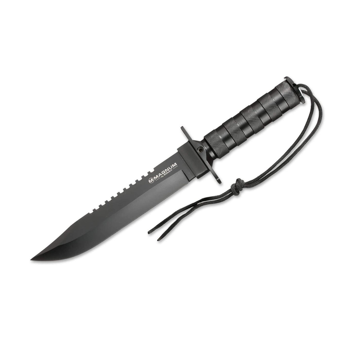 BOKER Survivalist fixed blade knife with survival kit in handle