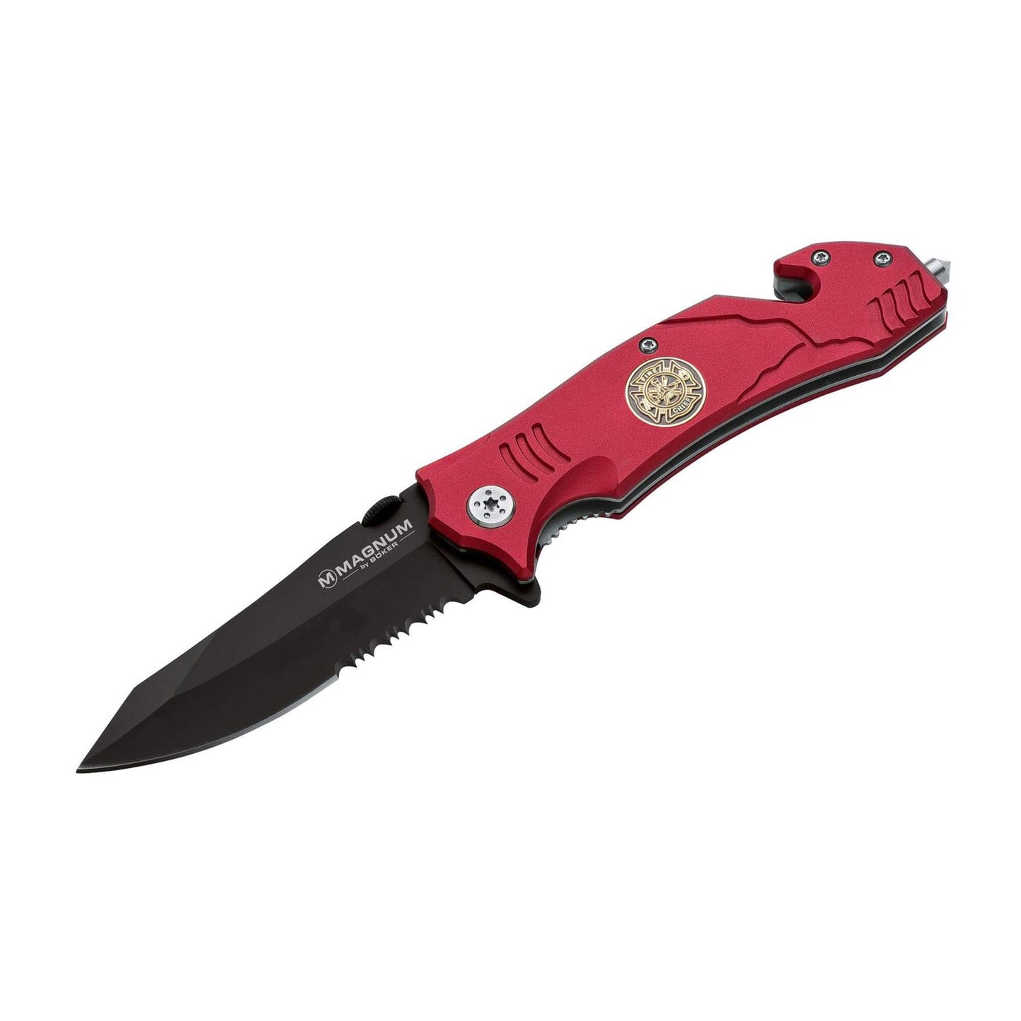 BOKER Fire Fighter folding knife belt cutter glass breaker