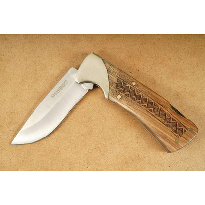 BOKER Woodcraft everyday folding knife 440A steel wooden handle