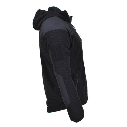 Blochl thermal fleece pullover with hood in black