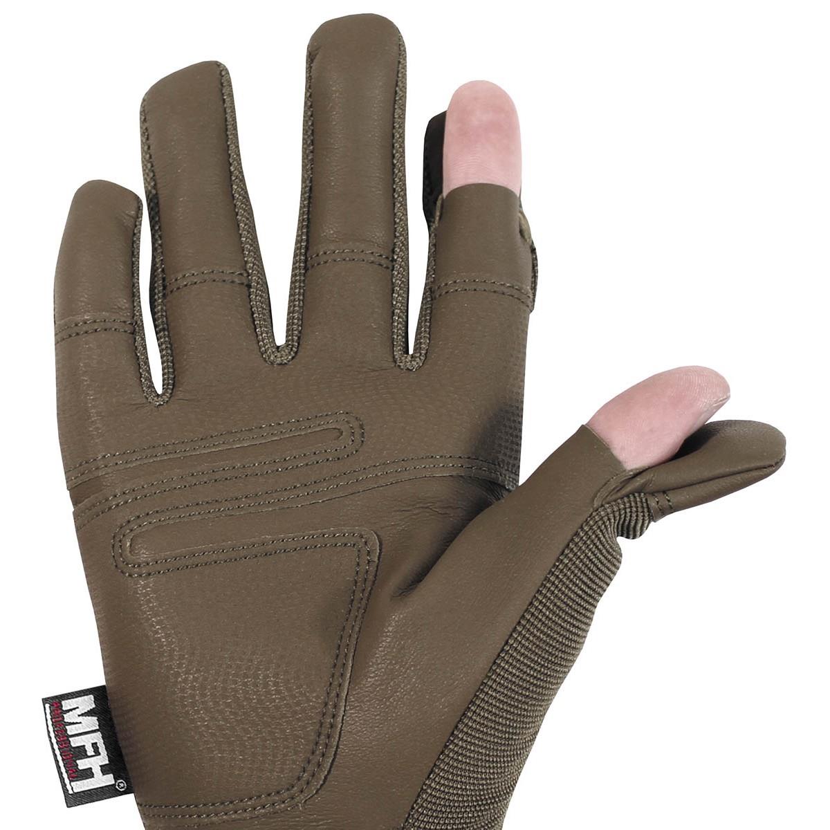 MFH reinforced tactical gloves in Coyote color