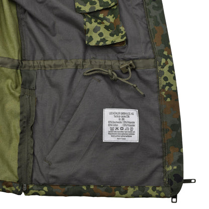 Leo Kohler karinis švarkas su užtrauktuku Flecktarn marginimo, patvarus ir reguliuojamas lauko drabužis