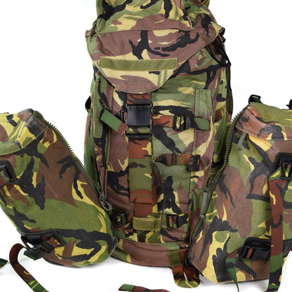 Dutch army combat backpack 40l for hiking in Woodland print