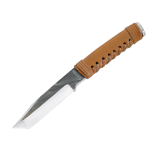 BOKER Survivor survival knife fixed blade 440A steel leather handle