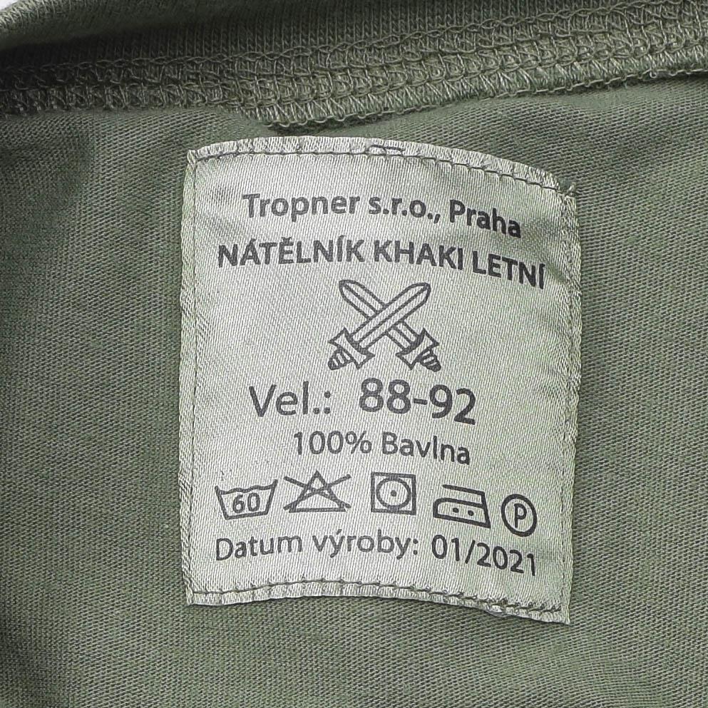 Czech military shirt with short sleeves, olive color