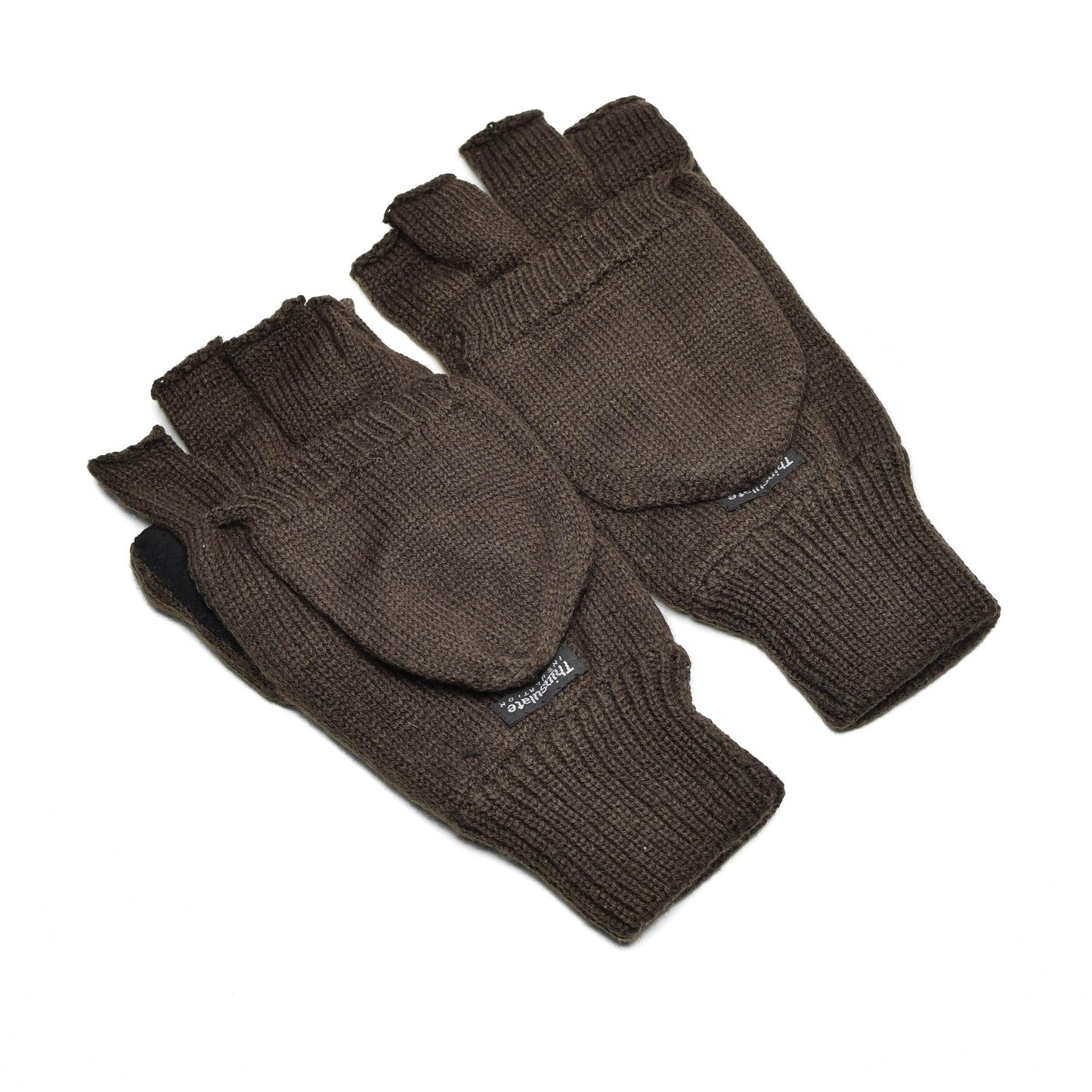 Thinsulate knitted fingerless gloves with protection