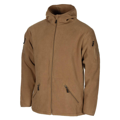 MFH Military Style Zip Up Fleece Jacket Brown