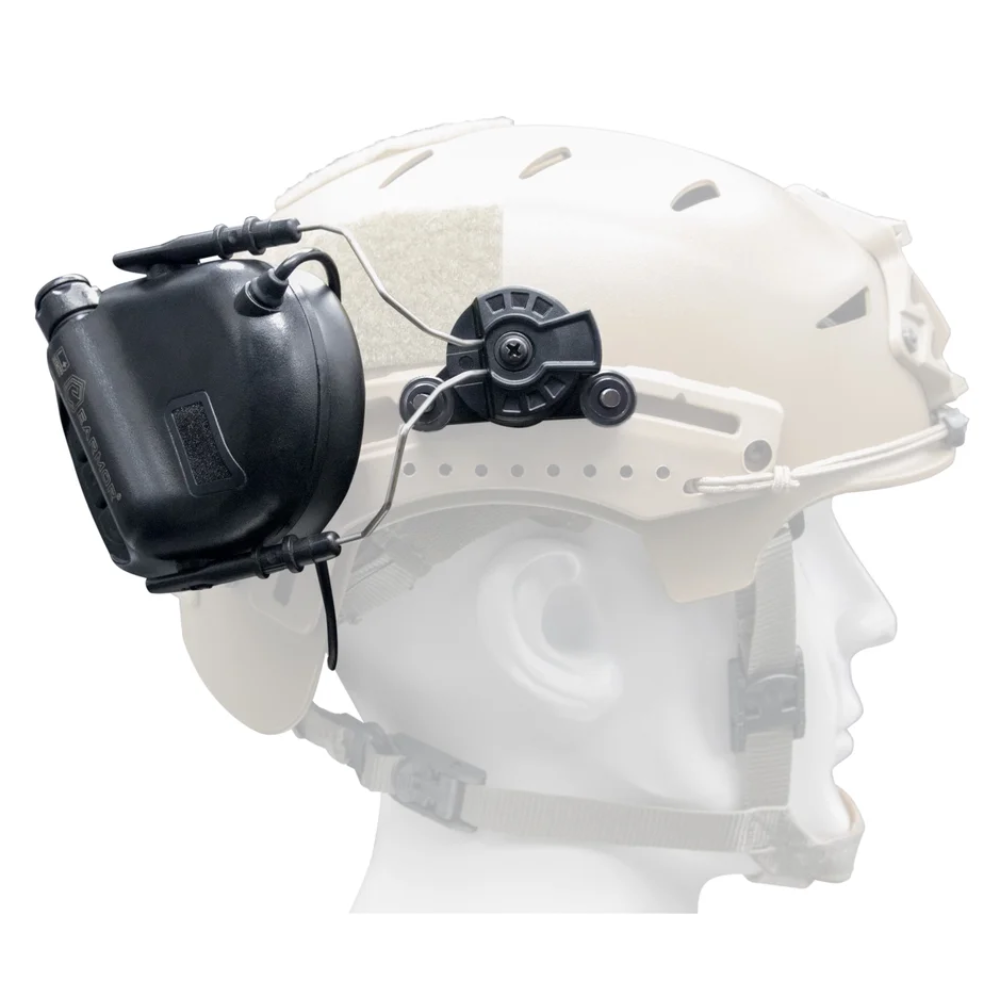EARMOR M12 EXFIL šalmo bėgelio adapteris klausos apsaugos ausinėms juodas