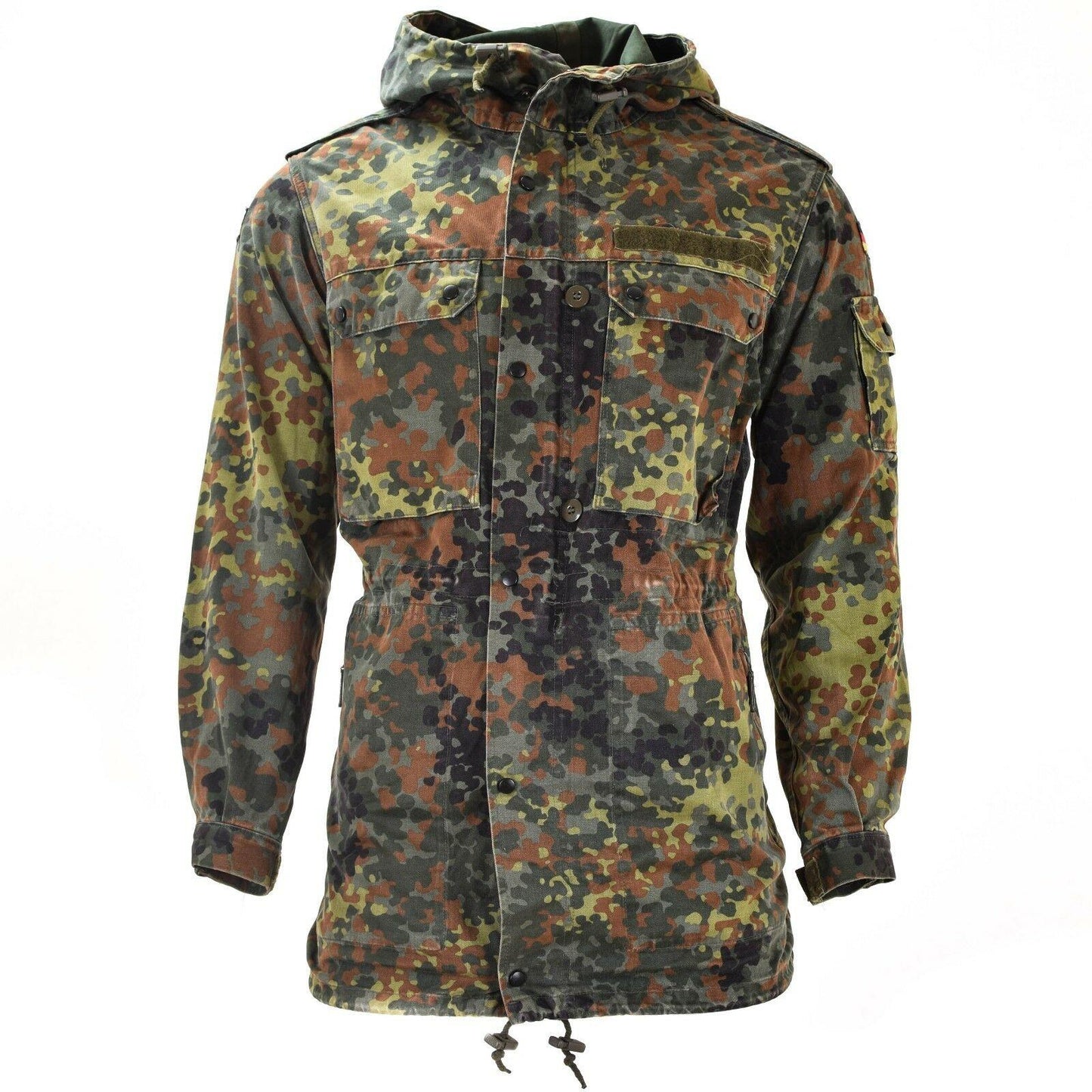 German army parka jacket with lining in Flecktarn print