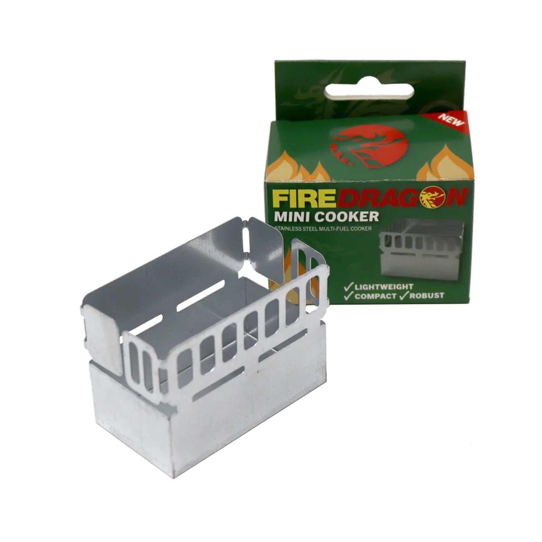 BCB FireDragon Mini Cooker MK2 maža aliuminė kieto kuro viryklė stovyklavimui ir žygiams.