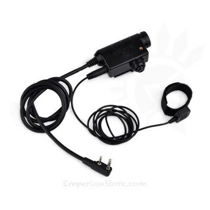 Earmor M52 PTT adapteris Midland 2 kontaktų laidinis juodas