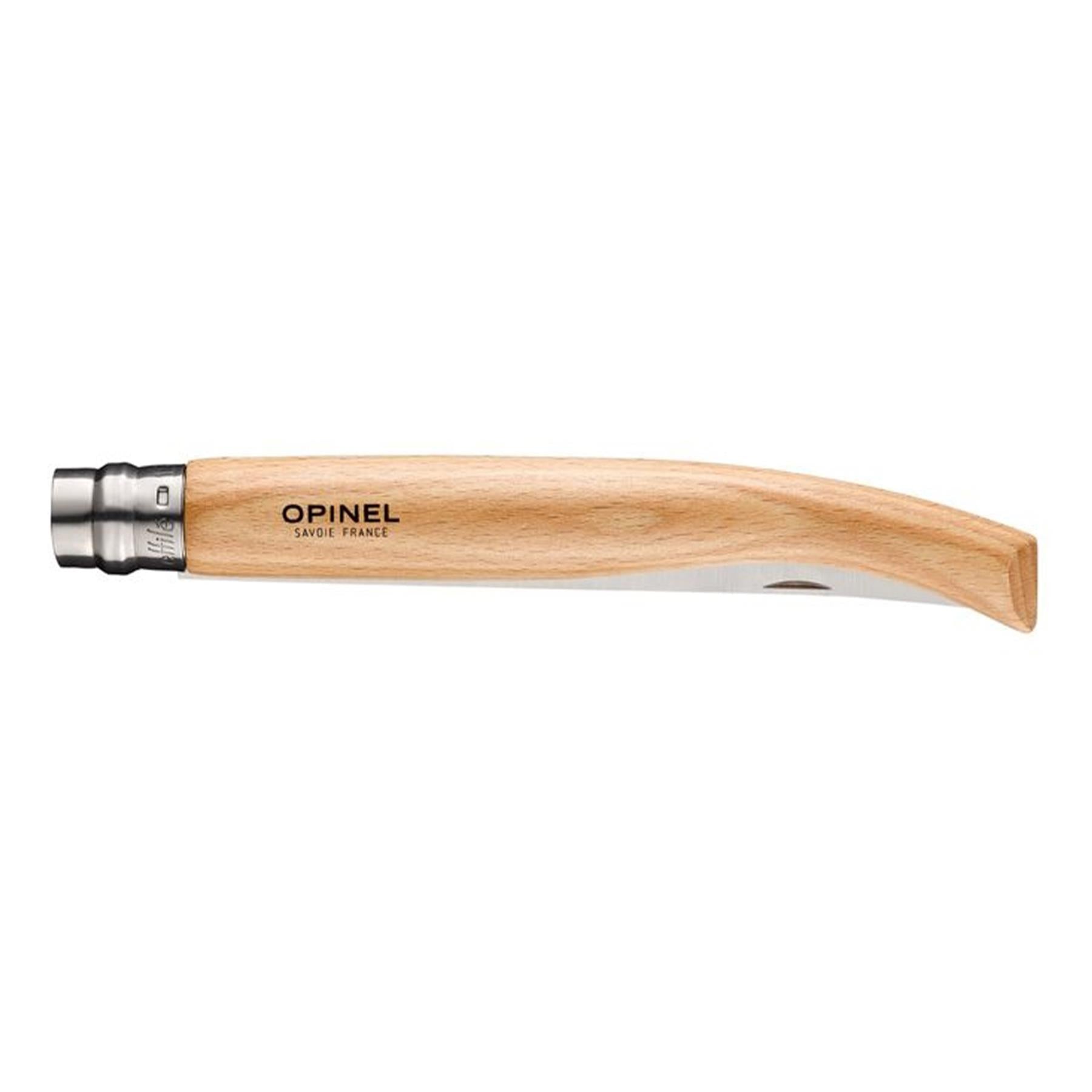 Opinel Beech Effilé 15 filetavimo peilis iš nerūdijančio plieno su bukmedžio rankena ir sulankstomu dizainu.
