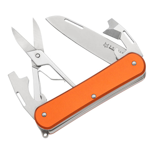 Fox Knives VULPIS FX-VP130-F4 OR multipurpose knife made of N690Co steel orange