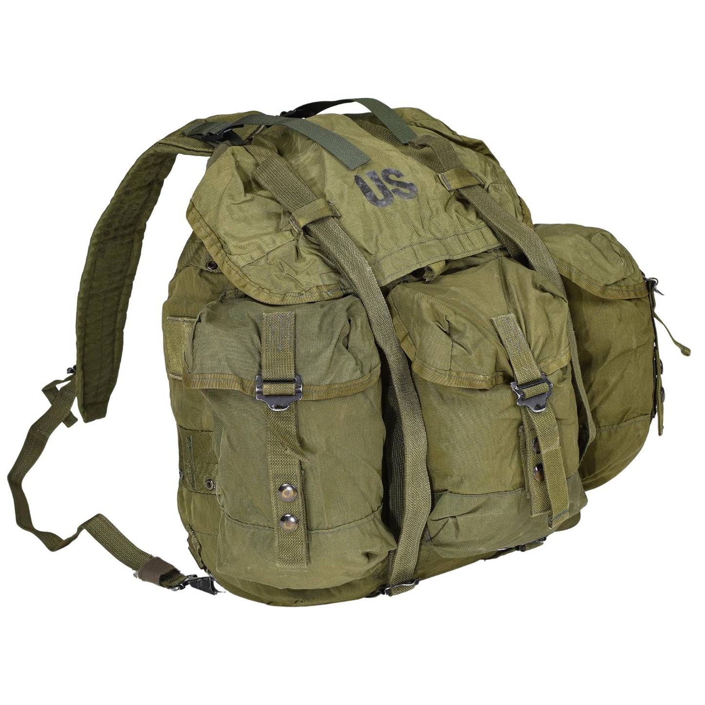 US Army 50L Tactical Backpack with 3 Pouches in Front Olive