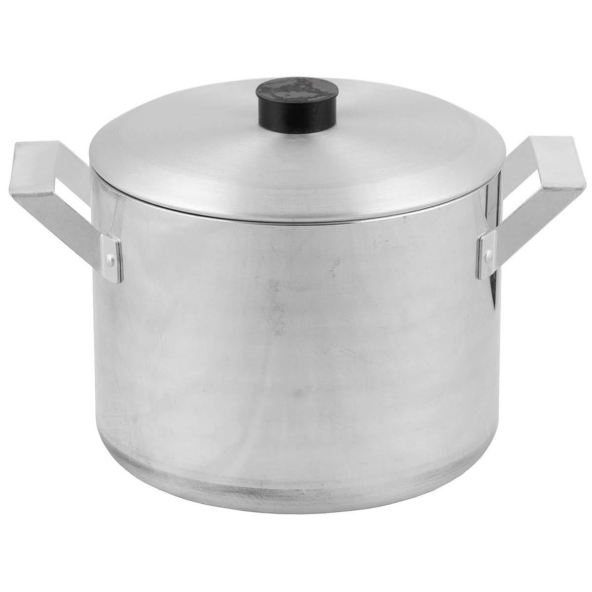 Czech military aluminum pot with lid, 2 liter capacity