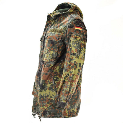 German army parka jacket with hood flecktarn