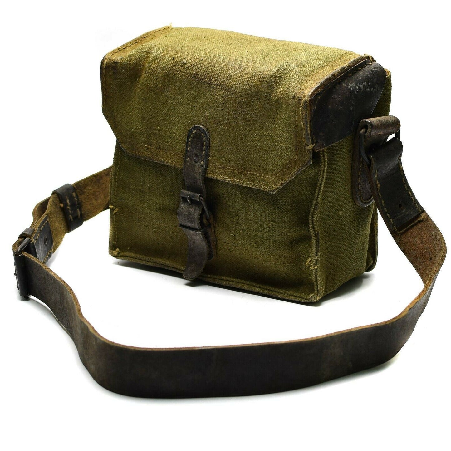 French army leather shoulder bag