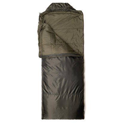 Snugpak miegmaišis 220cm su integruotu tinklu nuo vabzdžių alyvuogių spalvos, skirtas apsaugai gamtoje.
