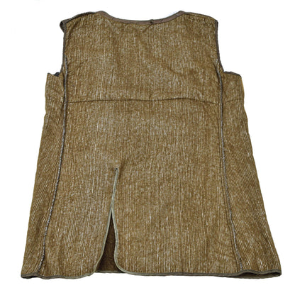 Italian Army Lined Waistcoat Faux Fur Khaki