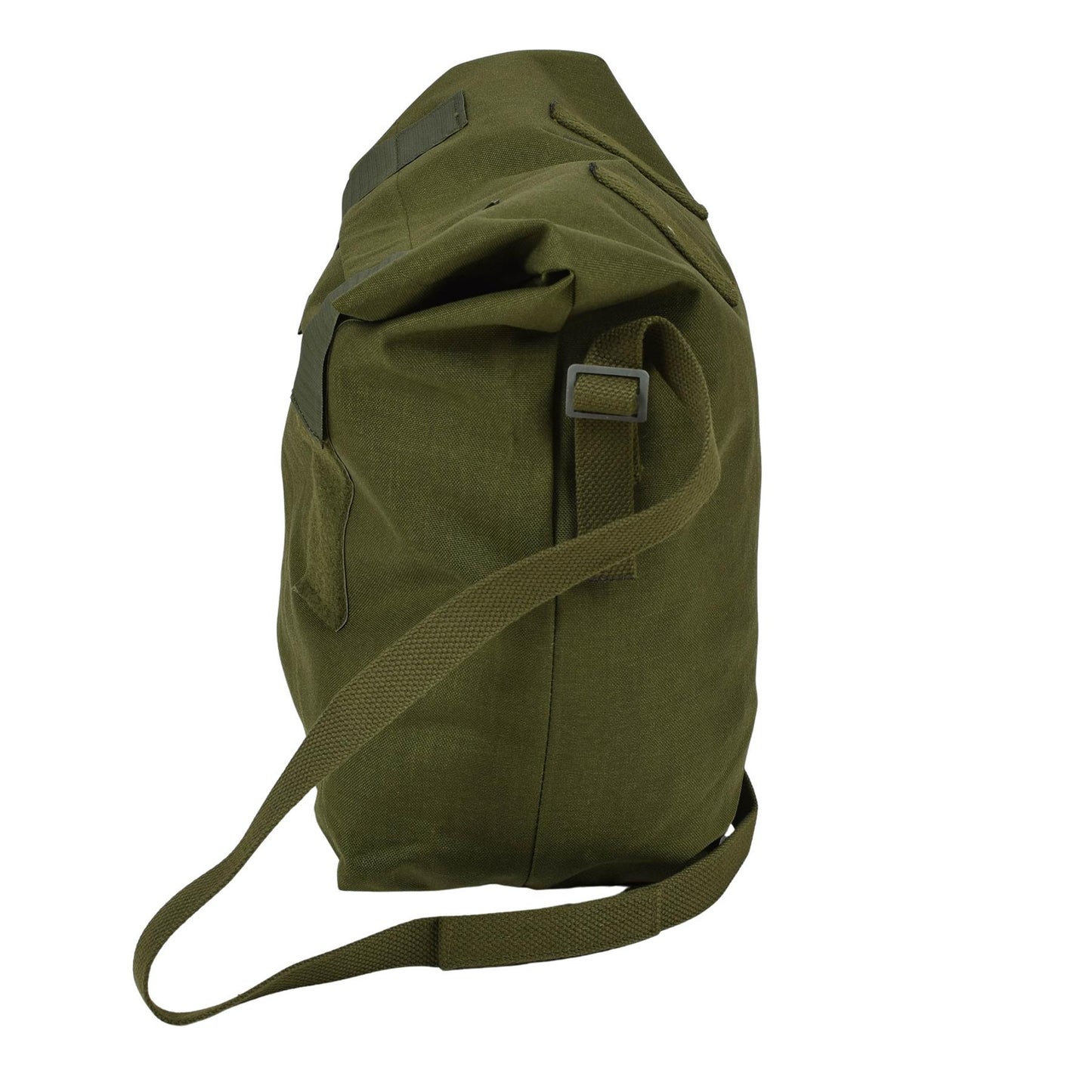 Danish military shoulder bag with roll top in olive color