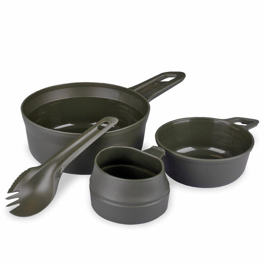 Wildo outdoor tableware set tableware cup fork spoon for camping in olive