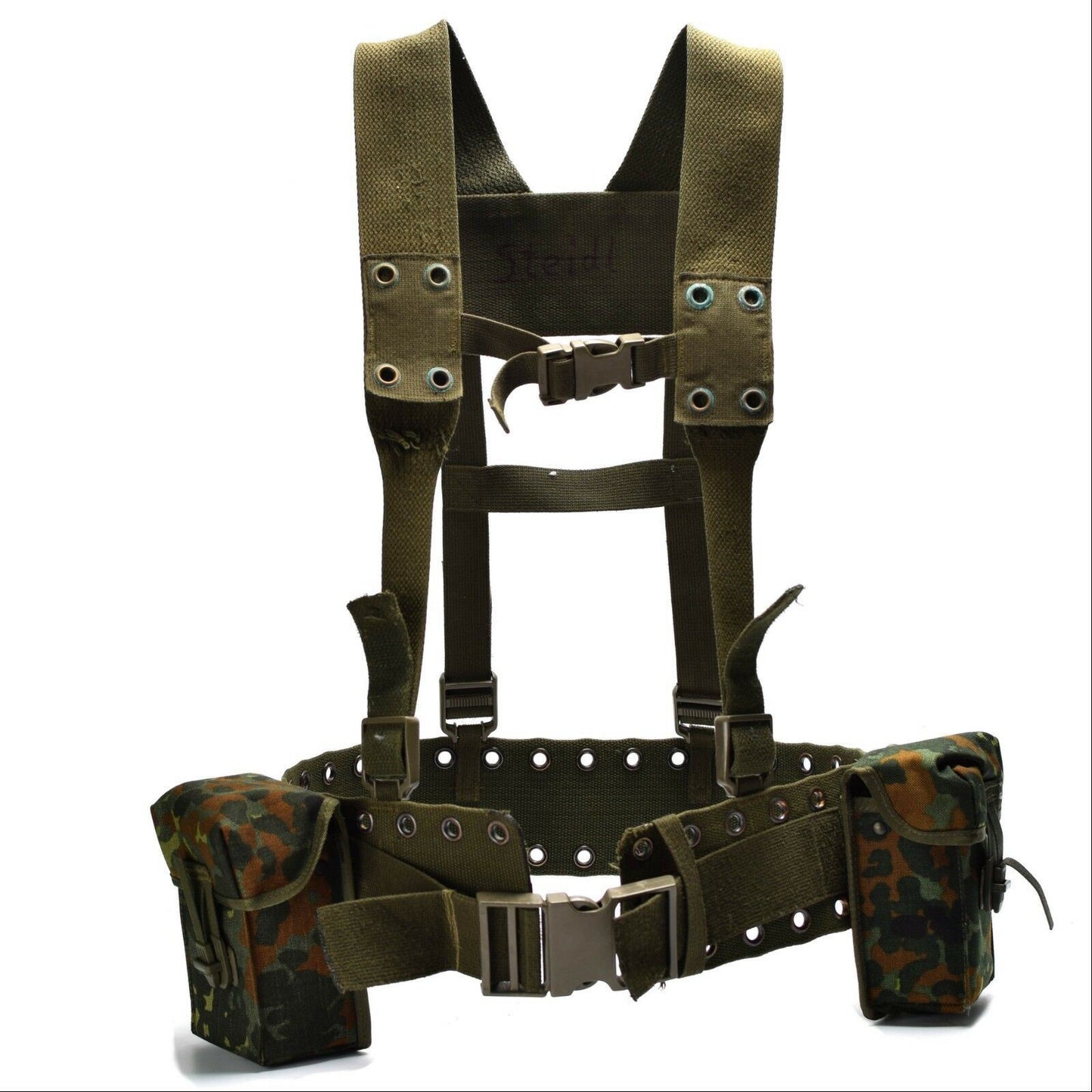 German Army 4-Piece Tactical Belt System with Braces Load Carrying Kit