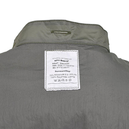 Dutch army waterproof jacket lining in olive color