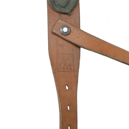 Austrian military Y type leather braces vintage