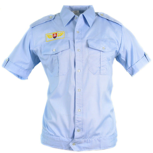 Slovak military shirt with short sleeves, blue color