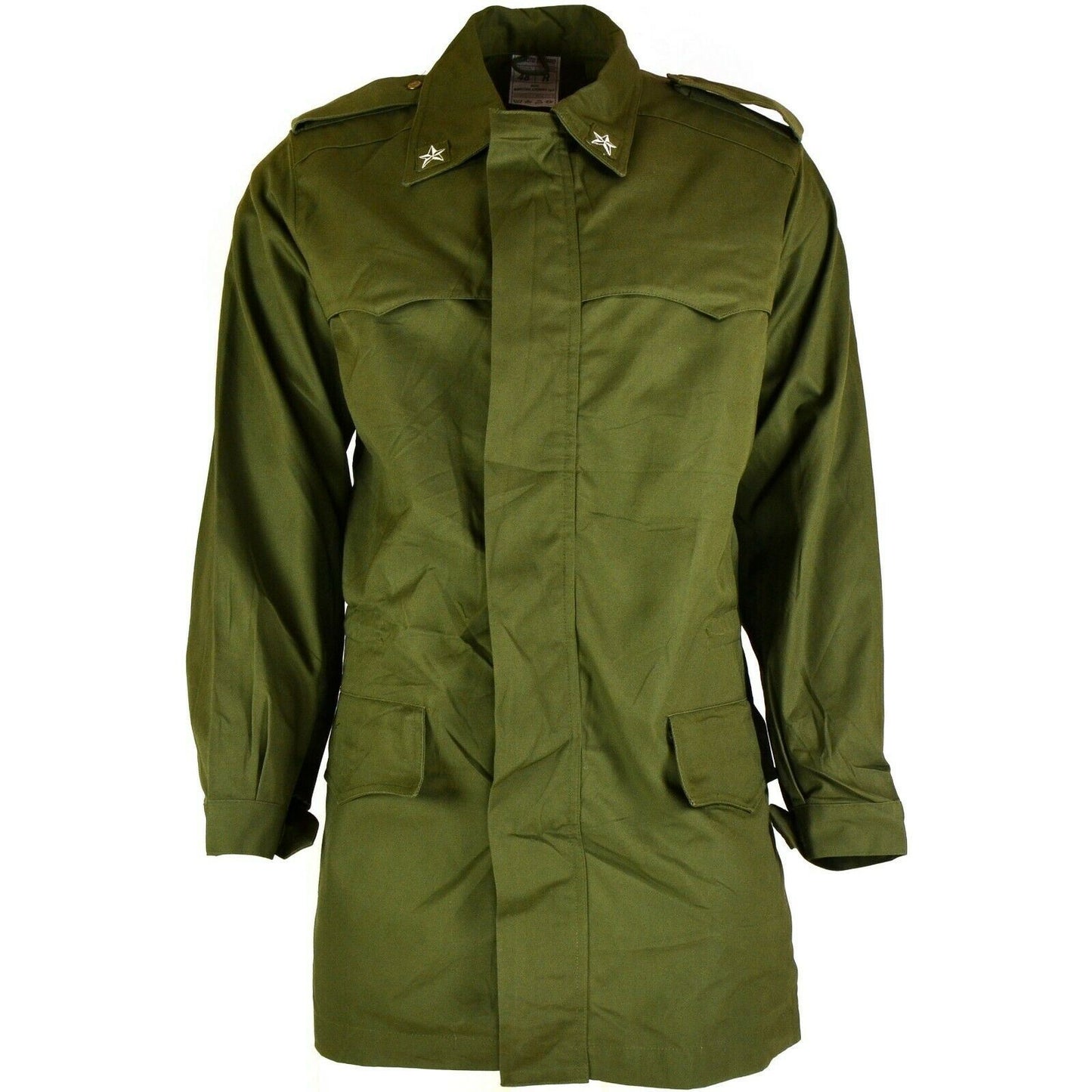 Italian army short military coat in olive color