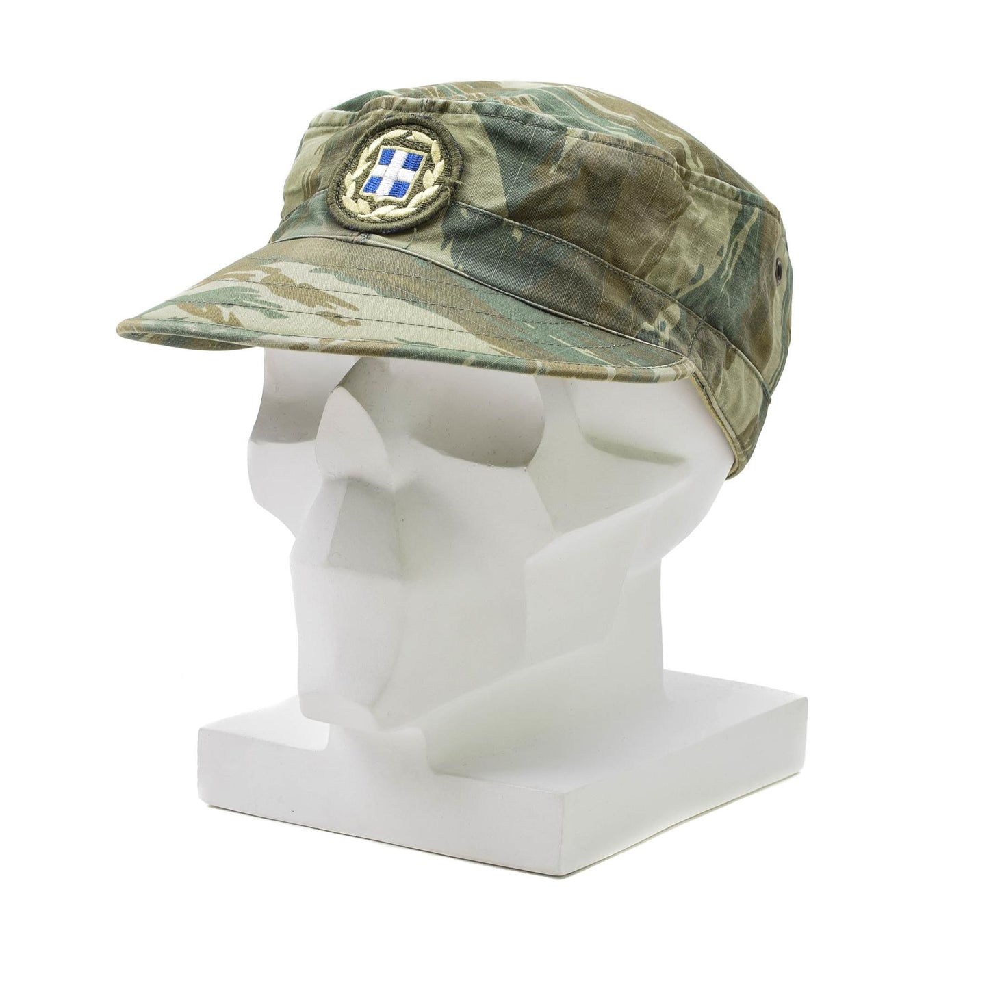 Greek military field hat with beak Lizard print