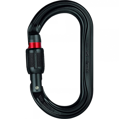 PETZL OK SCREW-LOCK simetrinis aliuminio karabinas juodas 24 kN