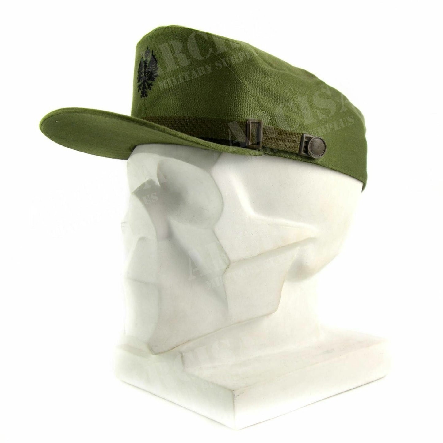 Spanish army hat with a beak, olive color