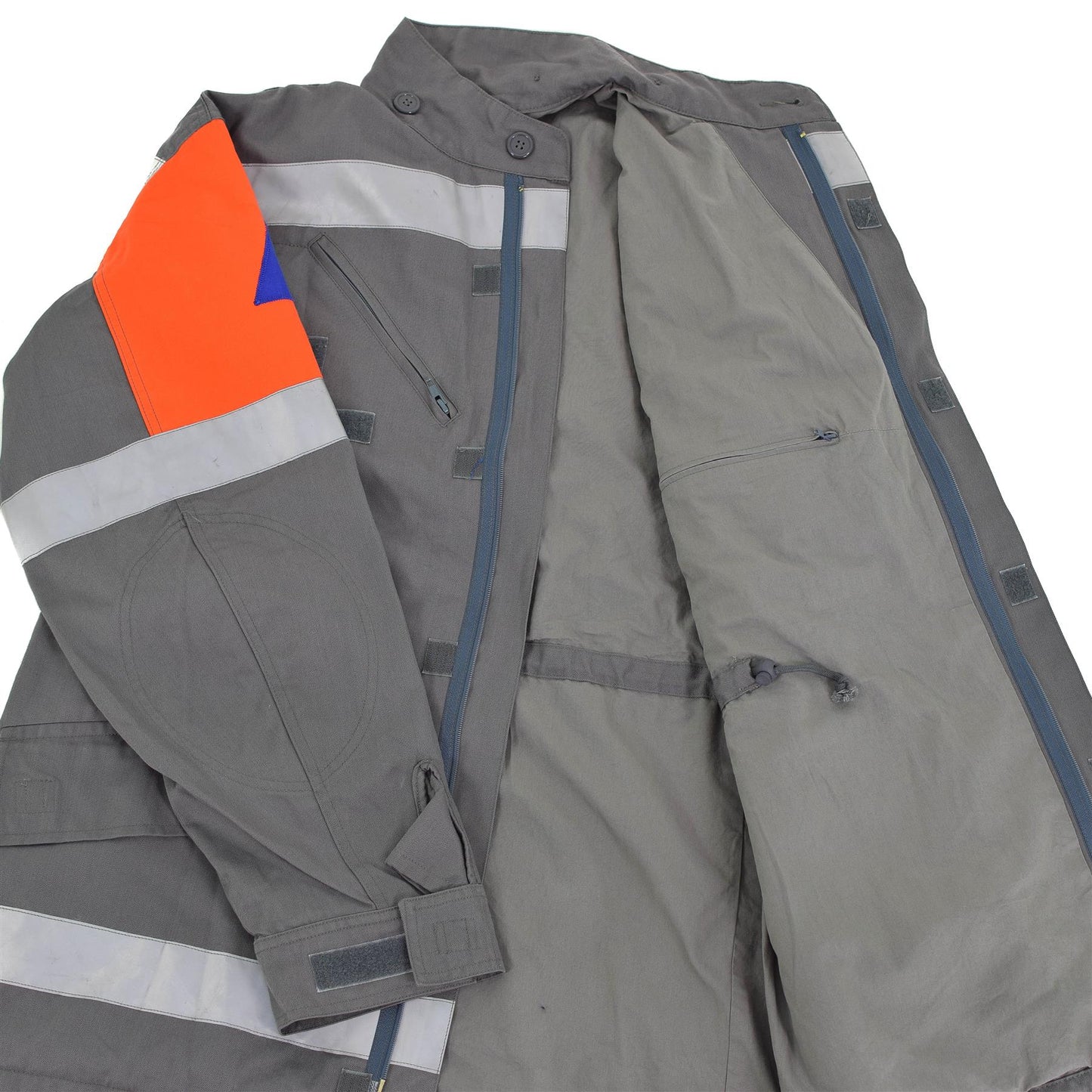 Czech army work jacket with reflectors, gray color